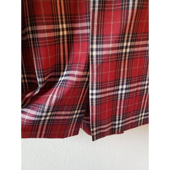 NWOT Red Tartan Plaid Blazer Double Breasted Jacket with Rollable Sleeves - 3X - Picture 12 of 16